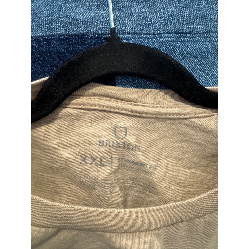 Brixton Mens XXL Long Sleeve Graphic T-Shirt Tan Sand BRXTN Standard Fit Tee - Picture 3 of 5